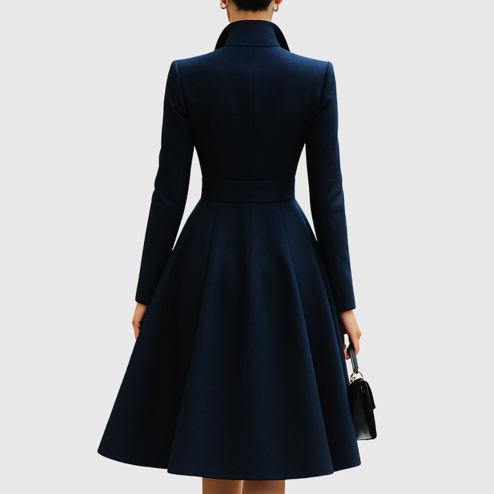 Eleanor | Navy Blue Fitted Coat Dress