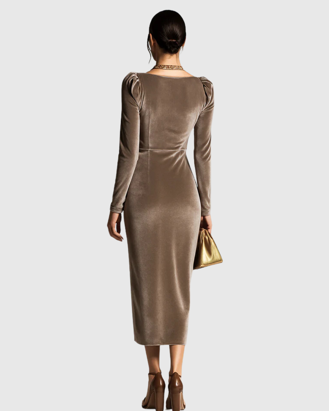 Eadoline | Elegant Midi Dress with Pleats