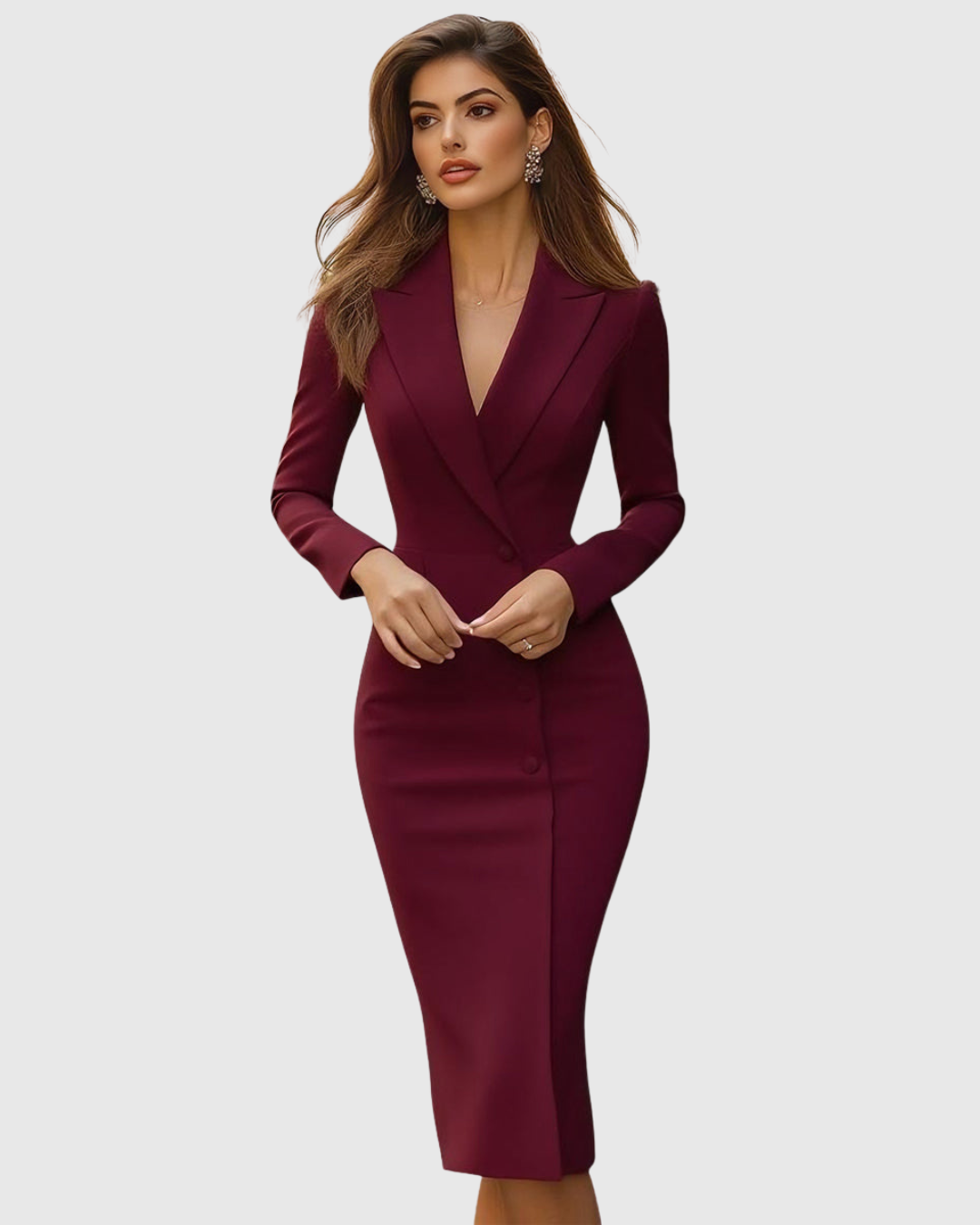 Seleneva | Elegant Midi Dress Tailored to Perfection