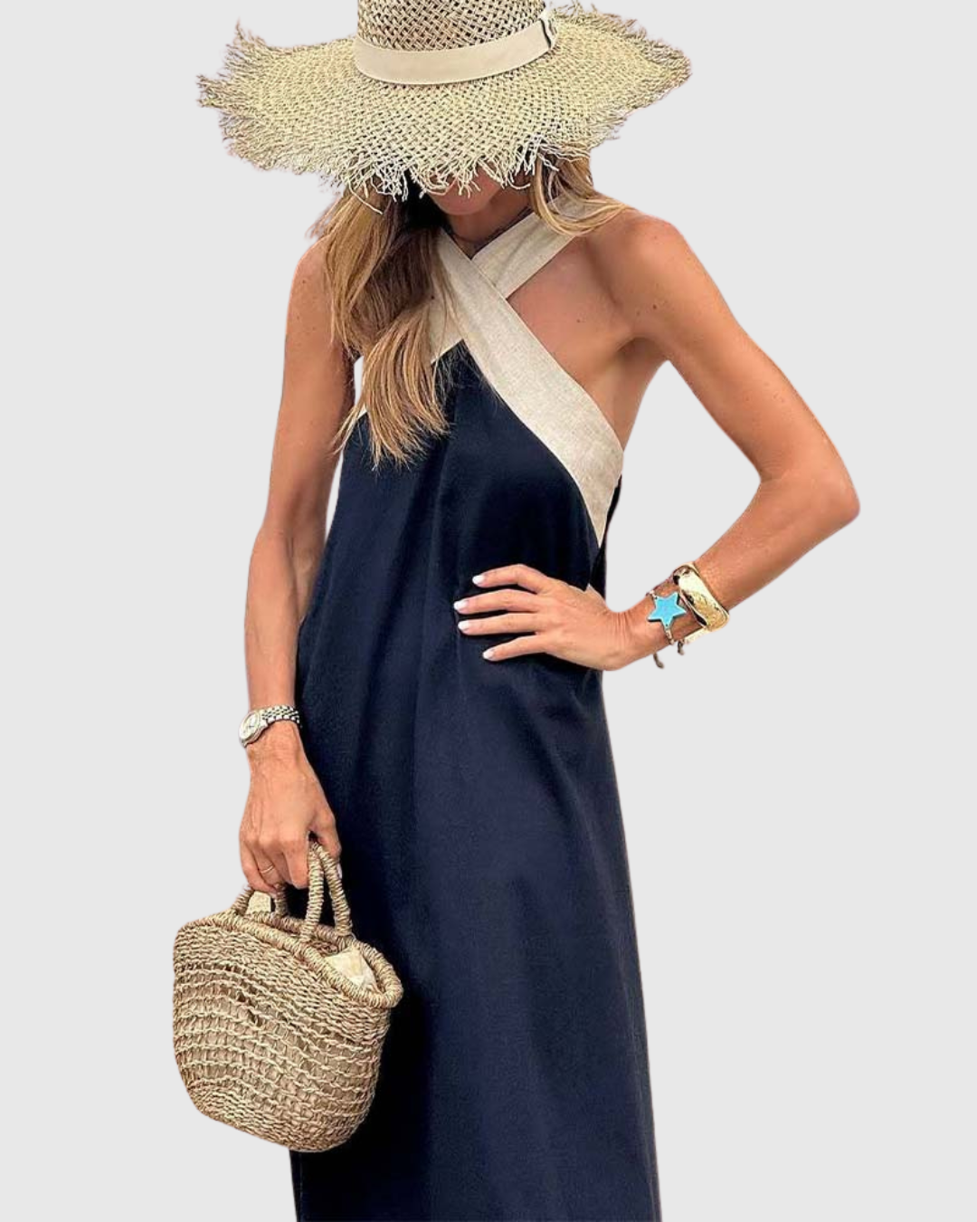 Orella | Dress with Cross Neckline