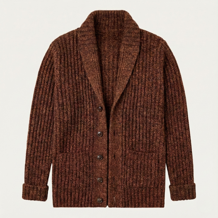 The Montpellier Men’s Chunky Knit Shawl Collar Cardigan