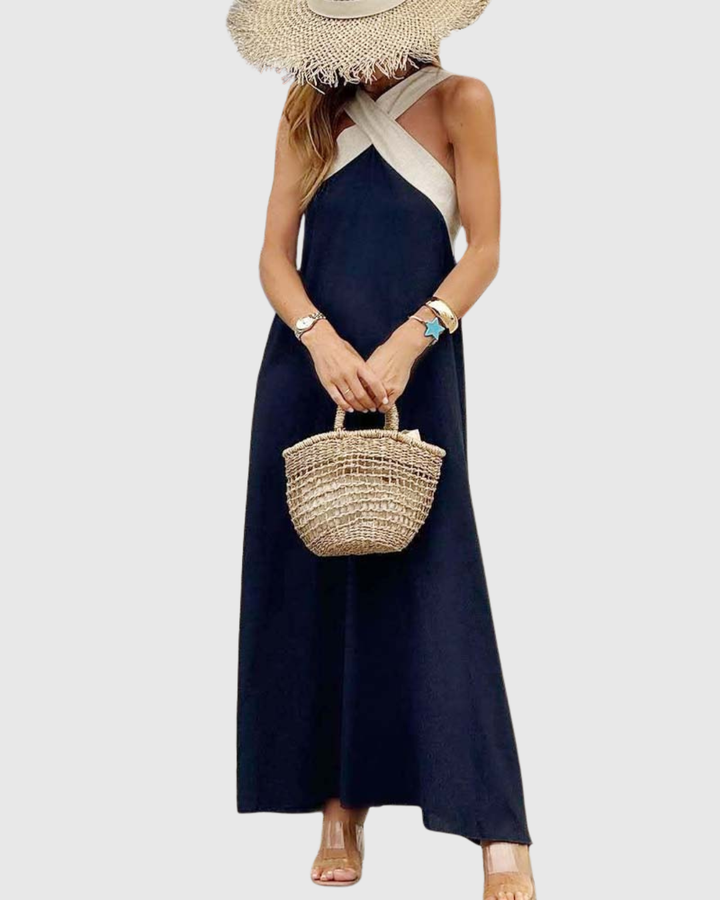 Orella | Sukienka z Krzyżowym Dekoltem