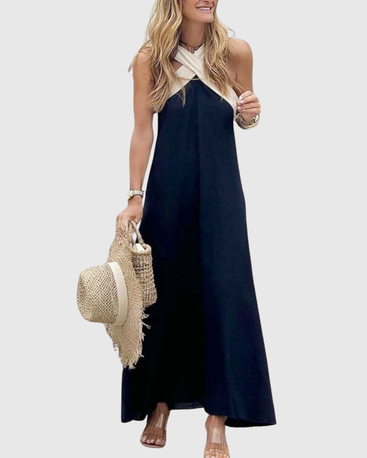 Orella | Sukienka z Krzyżowym Dekoltem