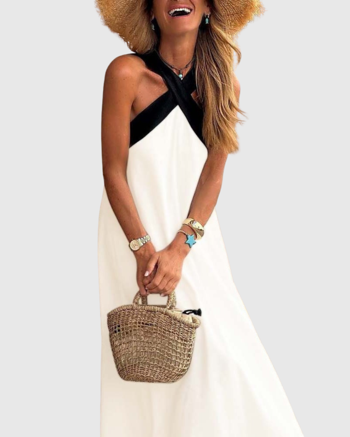 Orella | Sukienka z Krzyżowym Dekoltem