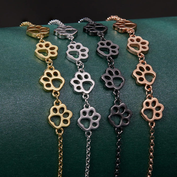 Bracciale con impronta di zampa in argento – Misura regolabile