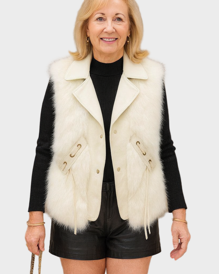 Alina™ I Skórzana Kamizelka – Elegancka i Klasyczna