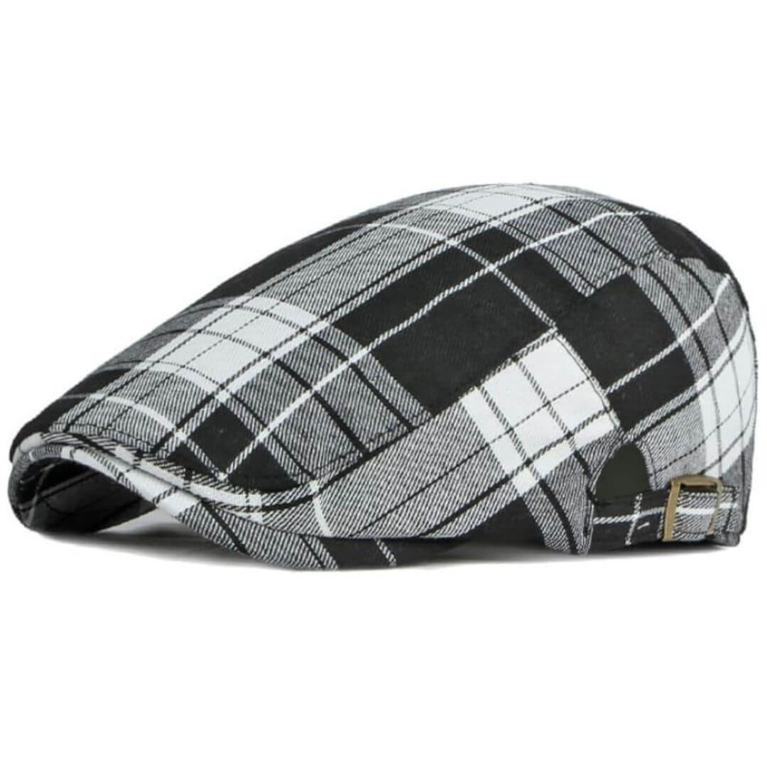 Plaid Cotton Flat Cap | JACKSONVILLE