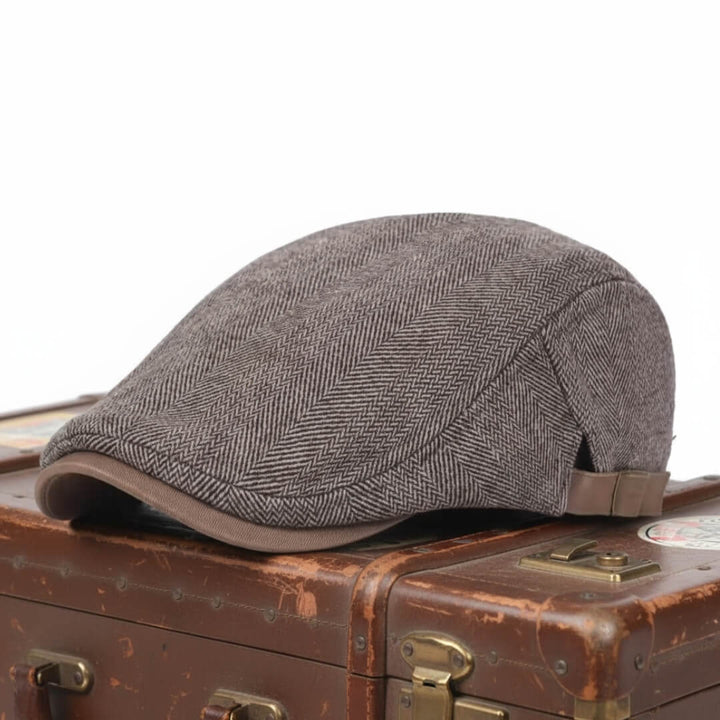 Wool Herringbone Flat Cap | SCOTTSDALE