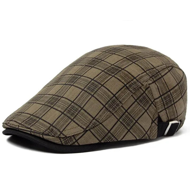 Linen-Cotton Plaid Flat Cap | MONTREAL
