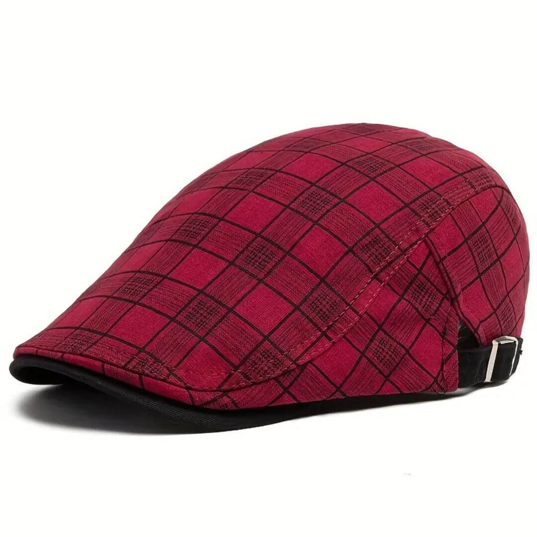 Linen-Cotton Plaid Flat Cap | MONTREAL