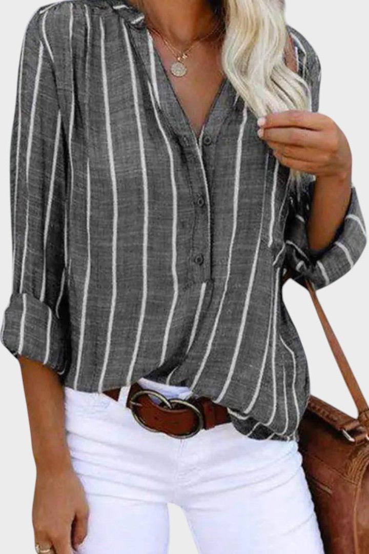 Debora - Handcrafted Striped Shirt