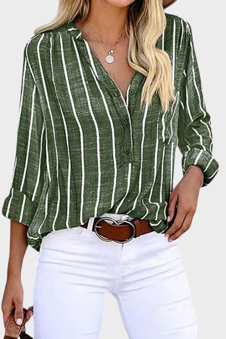 Debora - Handcrafted Striped Shirt