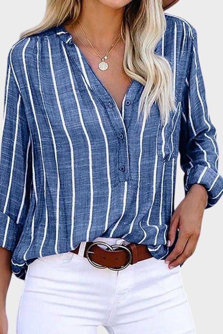 Debora - Handcrafted Striped Shirt