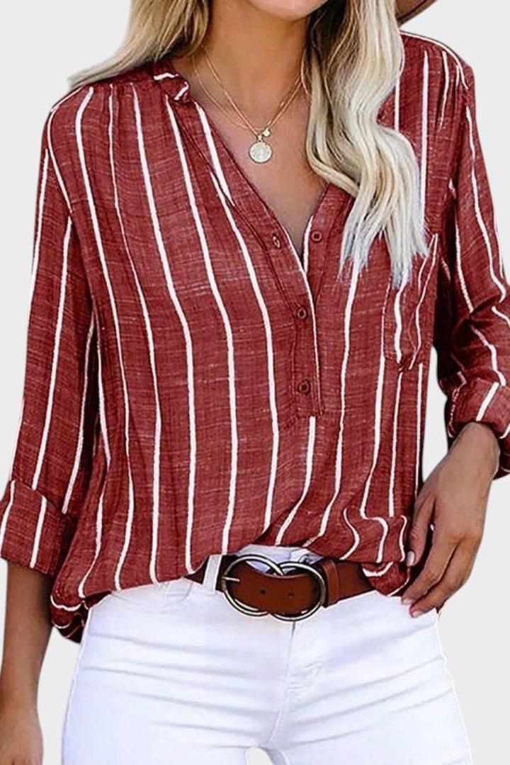 Debora - Handcrafted Striped Shirt