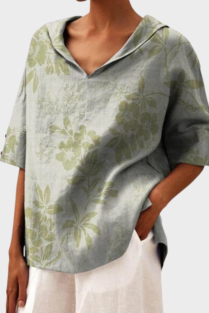 Flávia - Elegant Linen Top