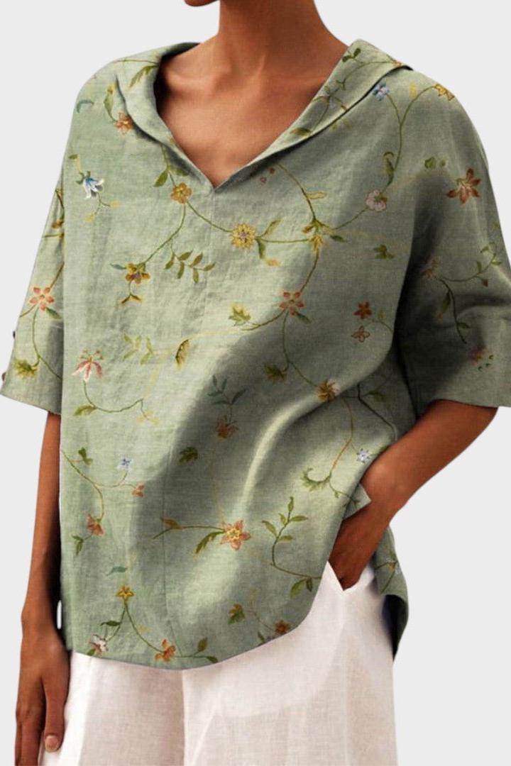 Flávia - Elegant Linen Top