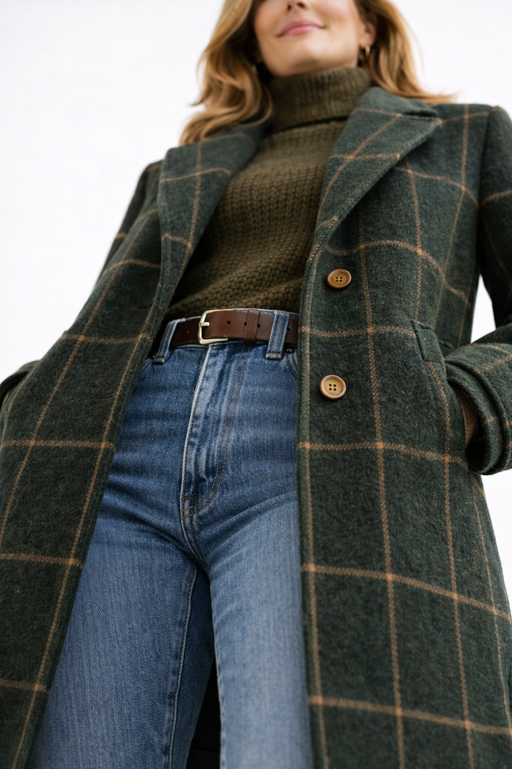 Amber I Check Wool Coat