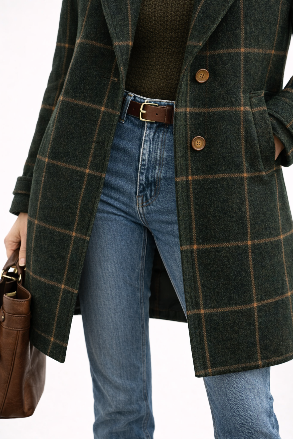 Amber I Check Wool Coat