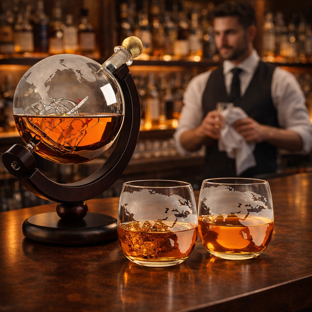 Whiskey Bottle - World Map Edition