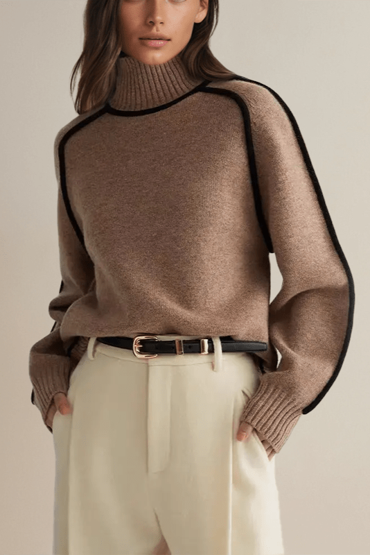 Lara™ Sweter z Wysokim Kołnierzem