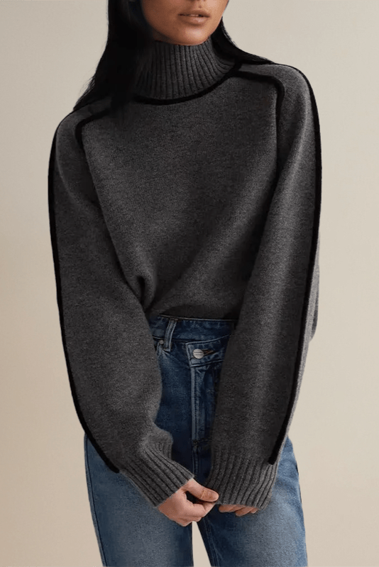 Lara™ Sweter z Wysokim Kołnierzem