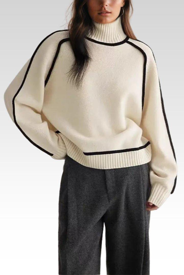 Lara™ Sweter z Wysokim Kołnierzem