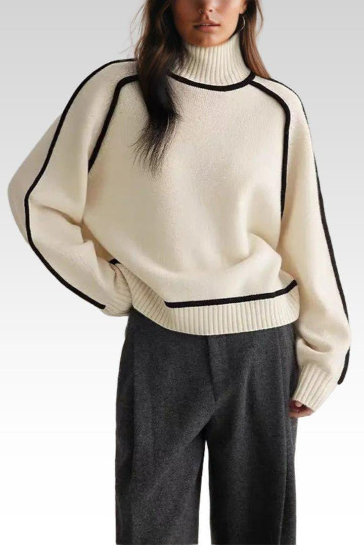 Lara™ Sweter z Wysokim Kołnierzem