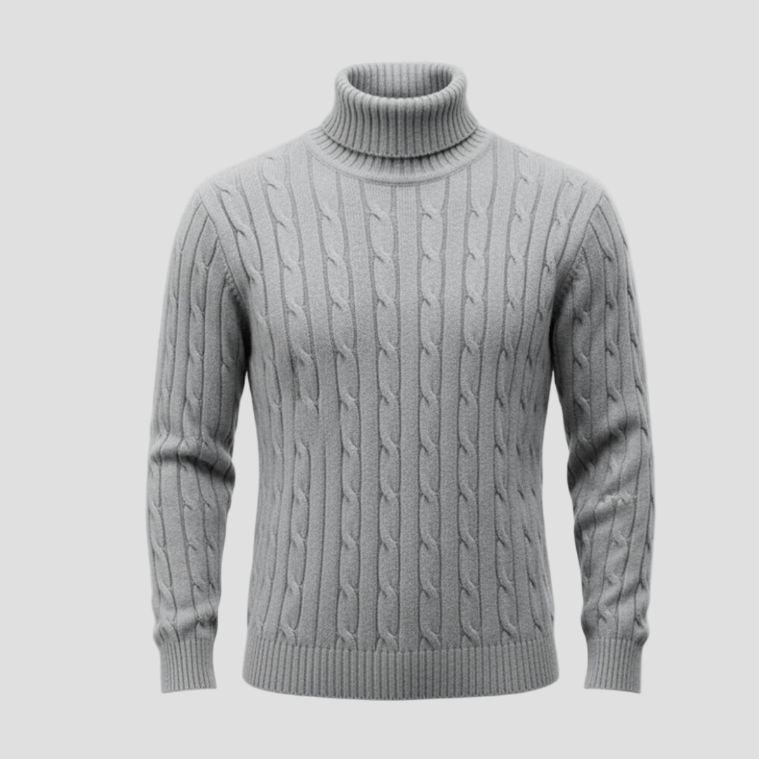 Brian | Cable Knit Turtleneck Sweater