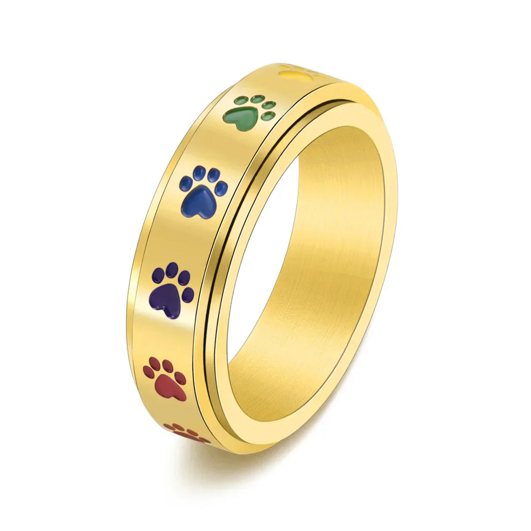 Rotating stress relief ring for paws