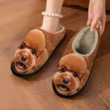 Wygodne Kapcie Ocieplane z Kocim Wzorem 3D | Grube Podeszwy do Użytku Wewnątrz i Na Zewnątrz