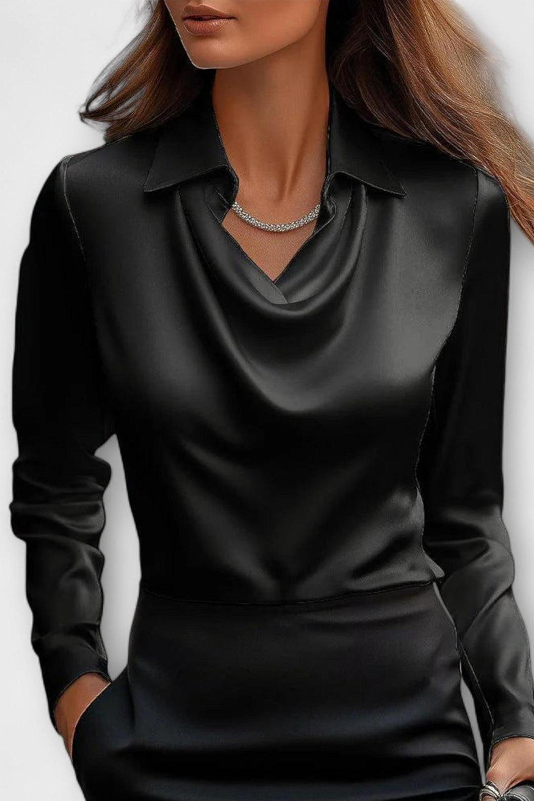 Sofia – Satin Blouse with a Shimmering Finish