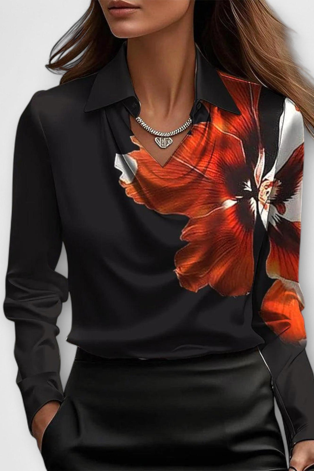 Sofia – Satin Blouse with a Shimmering Finish