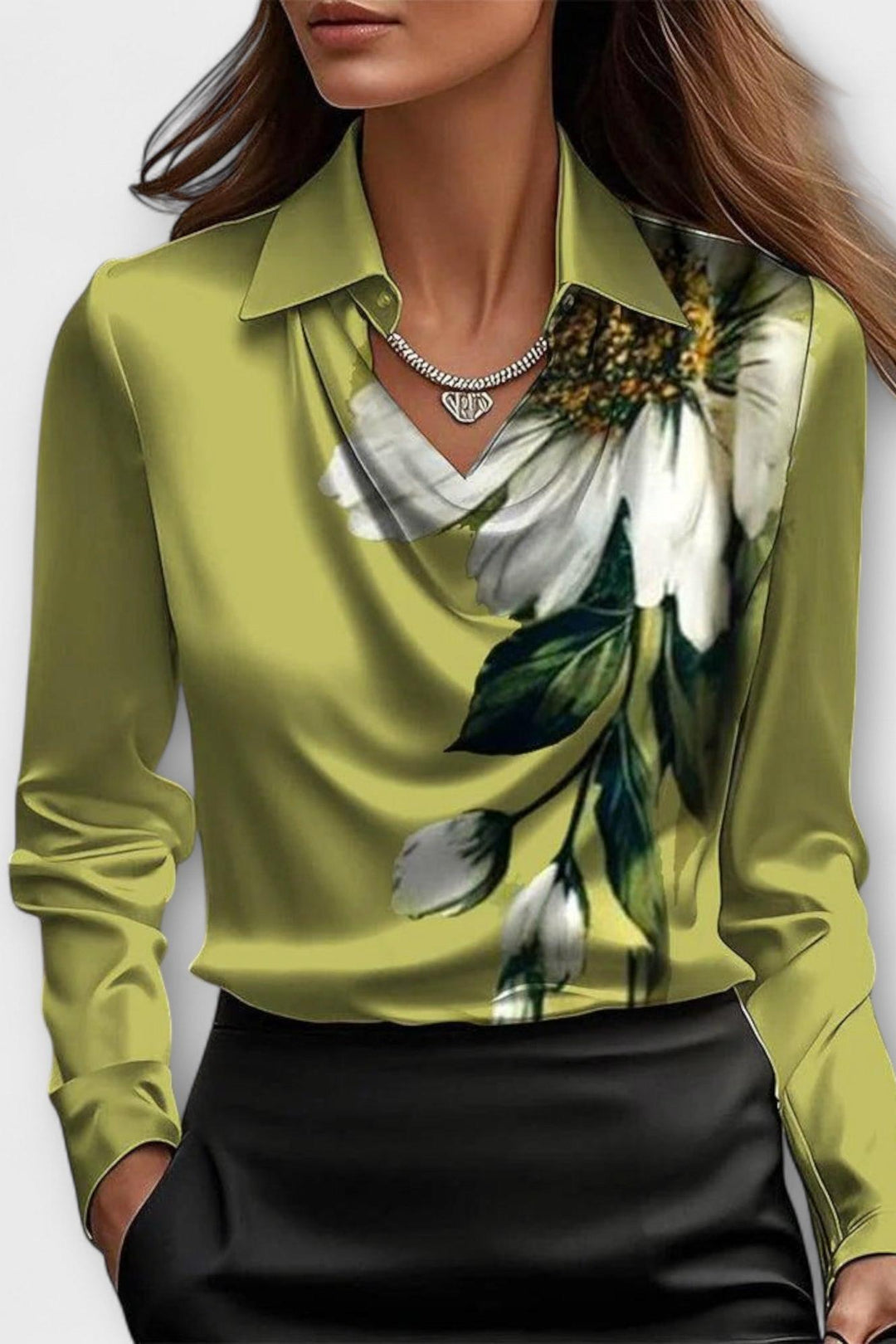 Sofia – Satin Blouse with a Shimmering Finish