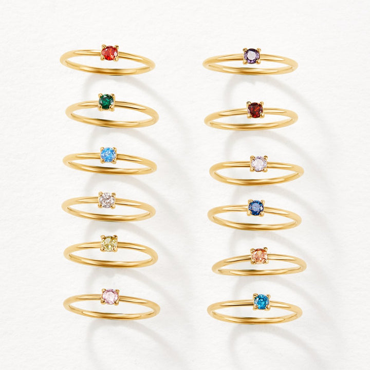 Golden Birthstone Rings