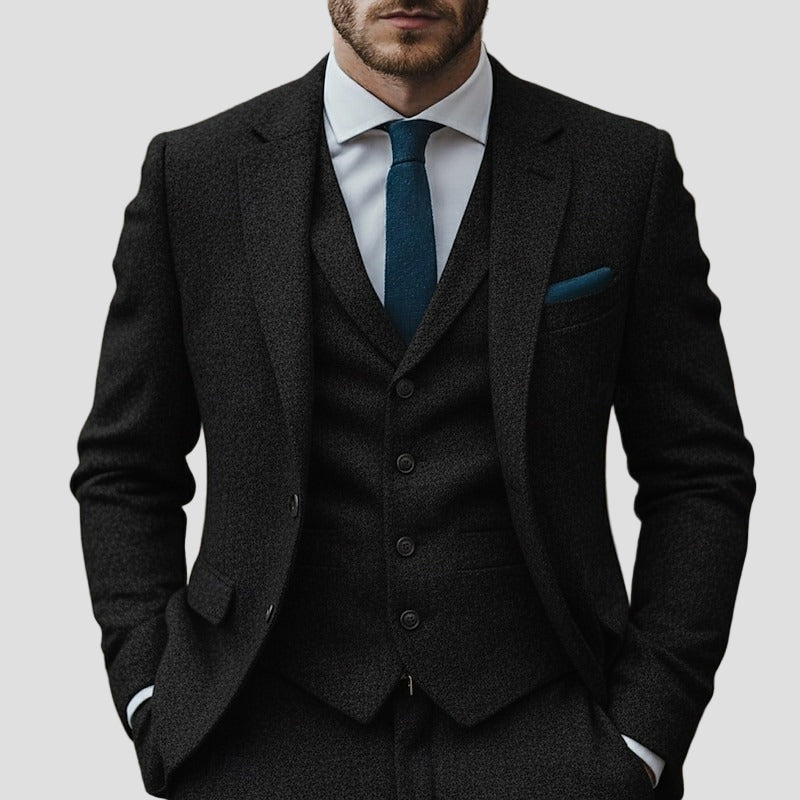 Ashford | Tweed 3-Piece Notch-Lapel Business Suit