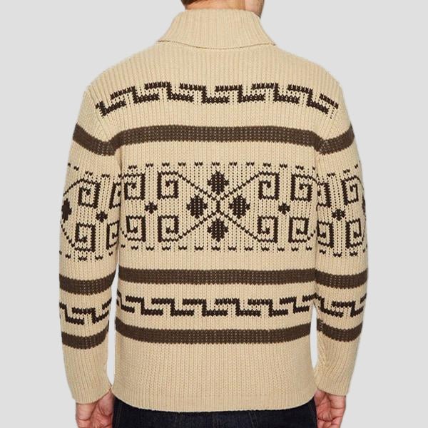 Maxwell | Geometric Lapel Sweater Knit Cardigan