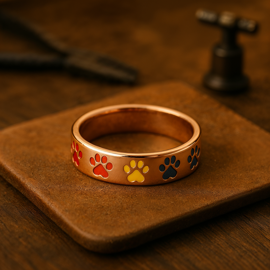 Rotating stress relief ring for paws