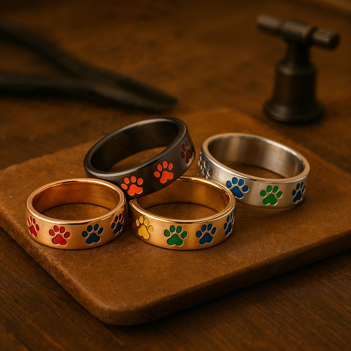 Rotating stress relief ring for paws