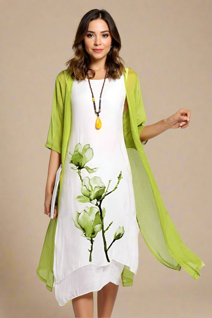 ALBA DRESS SET | Dress and lightweight cardigan with floral print