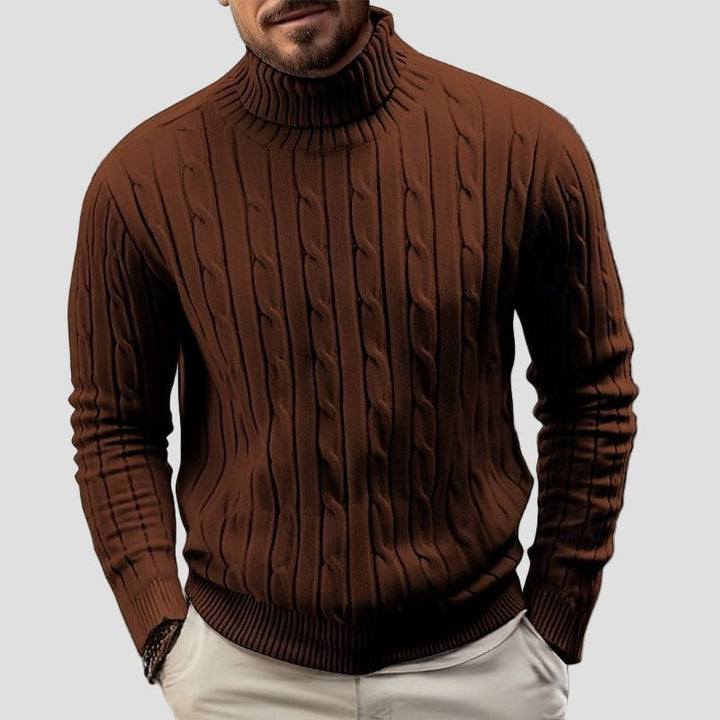 Brian | Cable Knit Turtleneck Sweater