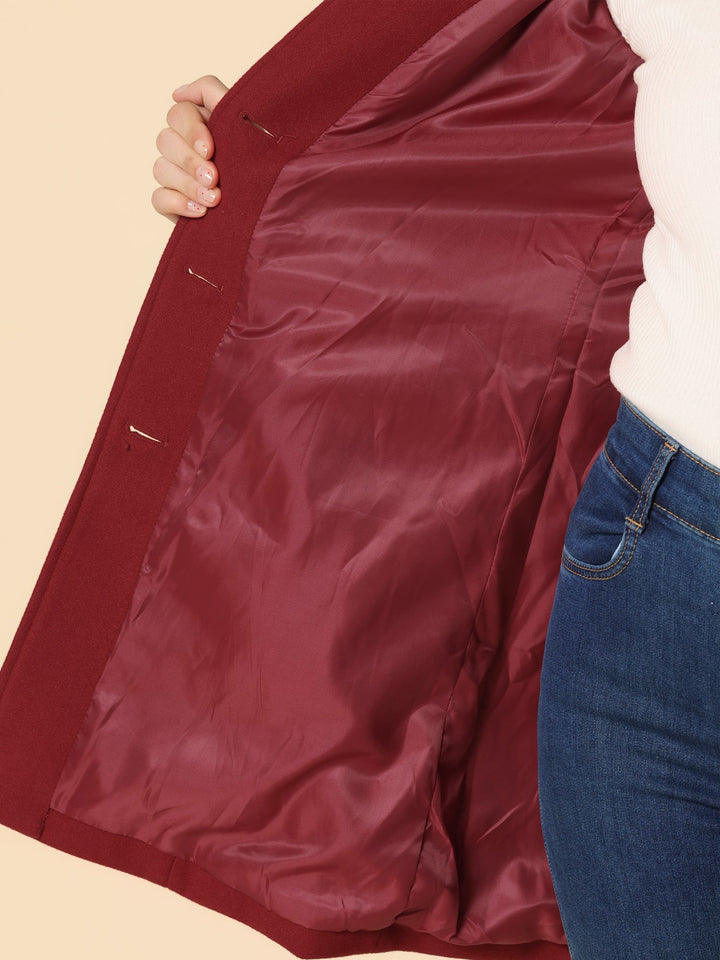 Lillia | Damski płaszcz zimowy z jednym guzikiem