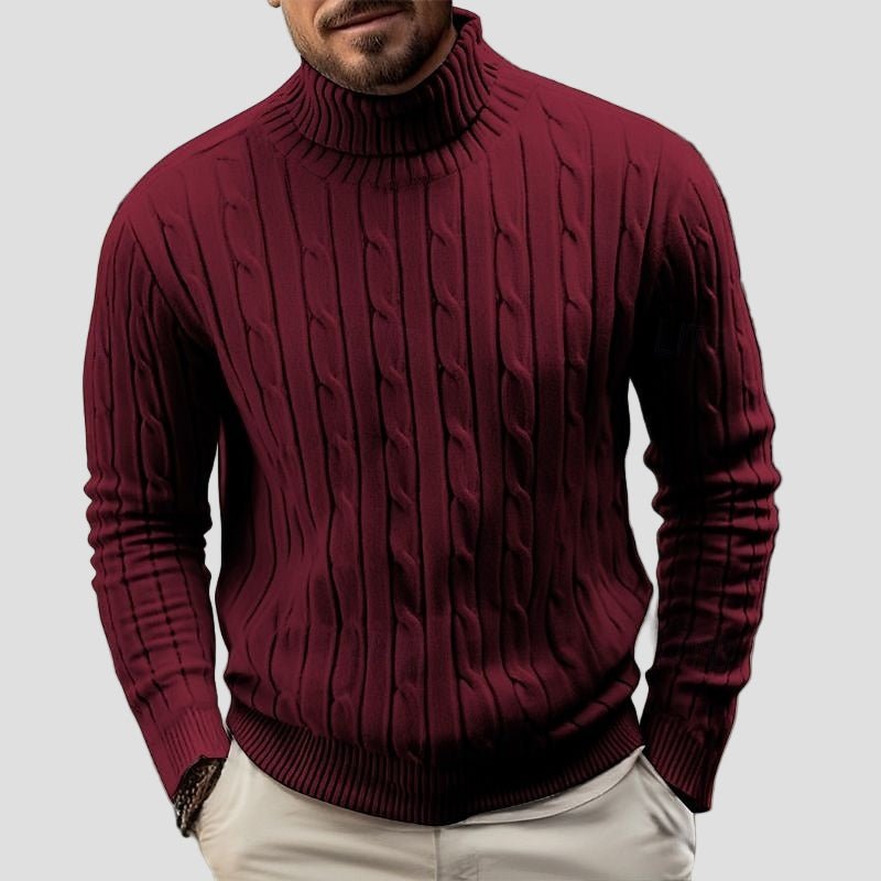Brian | Cable Knit Turtleneck Sweater